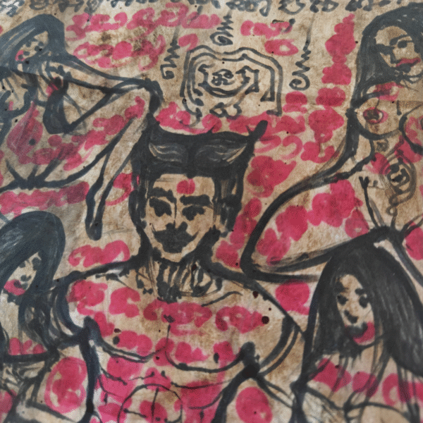 Khun Paen Roy Mia Phayant -
Hundred Wife Khun Paen Cloth Talisman - 100% hand drawn by Ajarn - Image 6