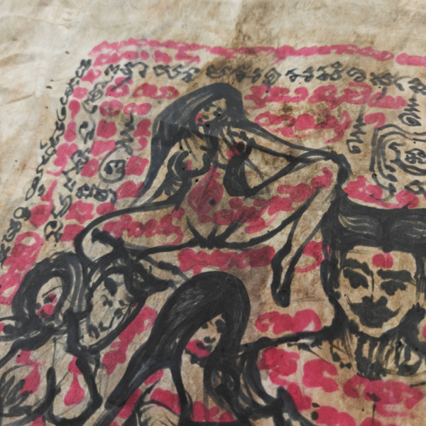 Khun Paen Roy Mia Phayant -
Hundred Wife Khun Paen Cloth Talisman - 100% hand drawn by Ajarn - Image 4