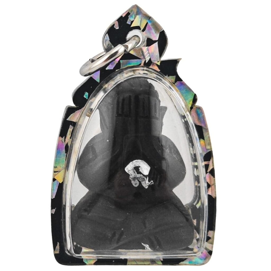 Sacred Black Wood Phra Pidta — Mai Niew Dam Heartwood by Phu Lersi Pong and Phu Lersi Techo front view