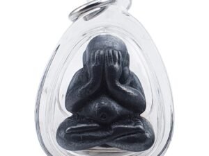 Phra Pidta amulet made from Mekaphat alloy showing front and back view