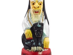 One of a kind Hakom Maa Kin Kwaam Kit Bucha by Phu Lersi Pong featuring the Lord of Ghost seated with the Thought Eating Dog.