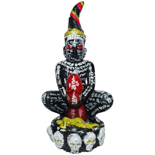 Front view of the 400 Cemetery Palakit Ngan Bucha by Ajarn Tom, covered in sacred yants and built for attraction, influence, opportunity, and human connections.