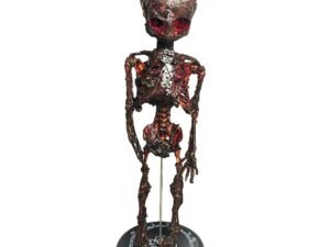 Full front view of Lukkok 8-Directional Force, a medical-grade replica skeleton form finished as a dark spirit vessel.
