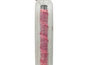 Takrut Bua Bang Bai Na Ok Tek main view in clear casing with pink cord wrapping