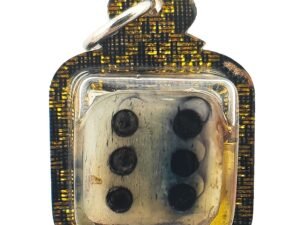 Prai Gambling Gradook Dice showing the No. 6 dice face carved from gradook and sealed in special Nam Man Prai oil