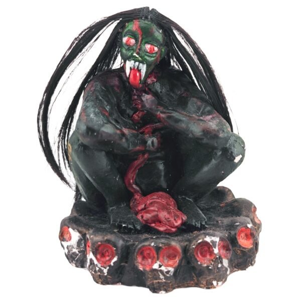 Phi Pong Bucha by Phu Lersi Pong and Ajarn Mee, showing the blood demon with long black hair seated on a skull-covered base.