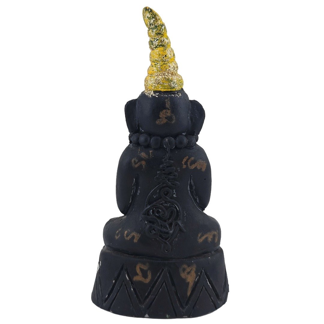 Back view of the Ajarn Put Casanova Ngan showing old yants