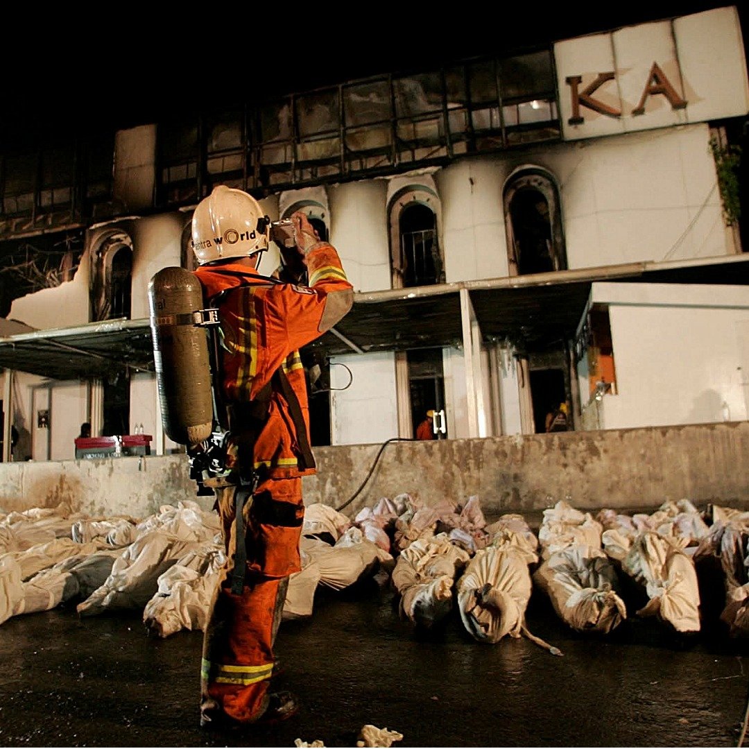 Aftermath of the Santika Disco fire in Bangkok on 1 January 2009