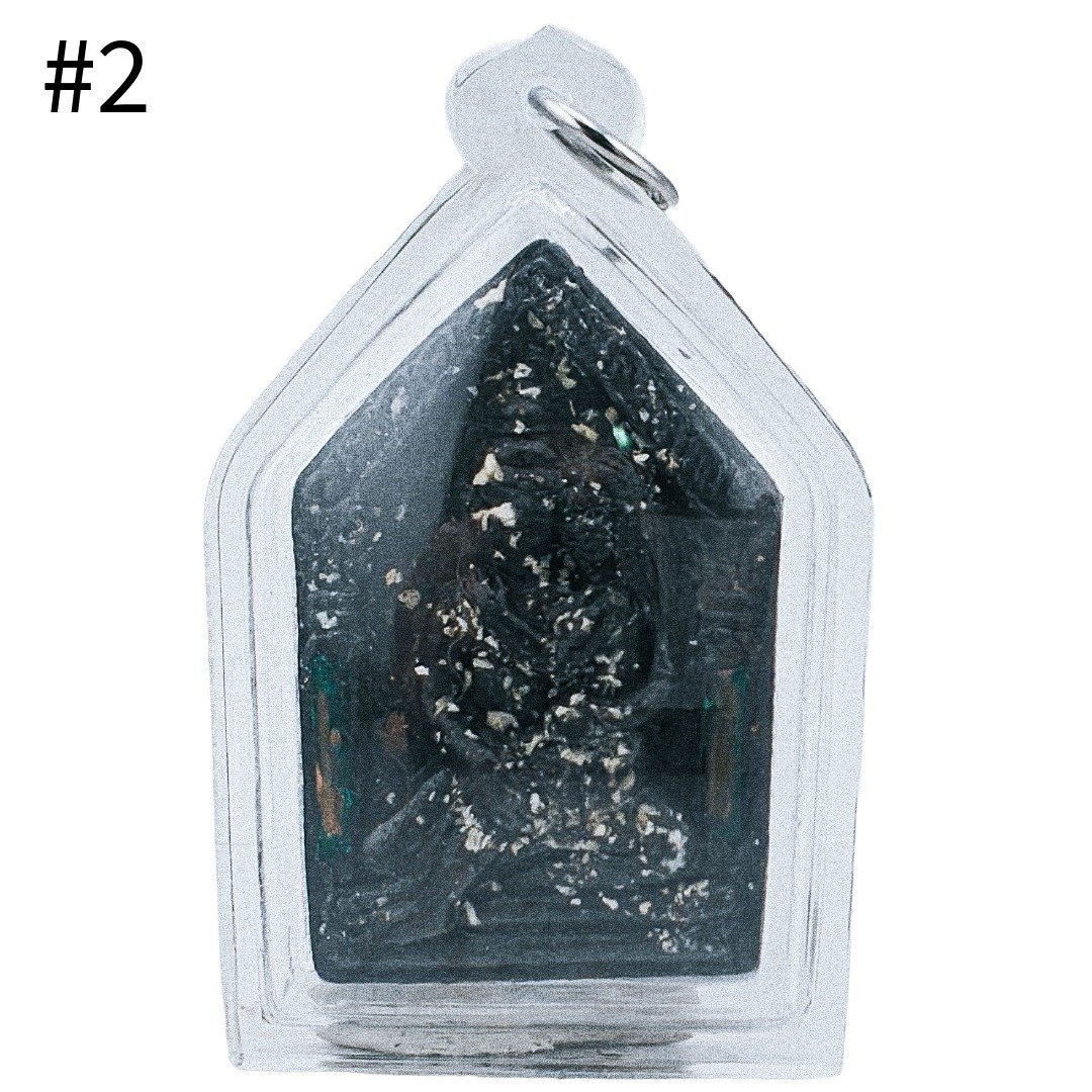 Ajarn Nut Special Batch Lukkok Khun Paen Variation 2 front with visible embedded spirit and ritual materials
