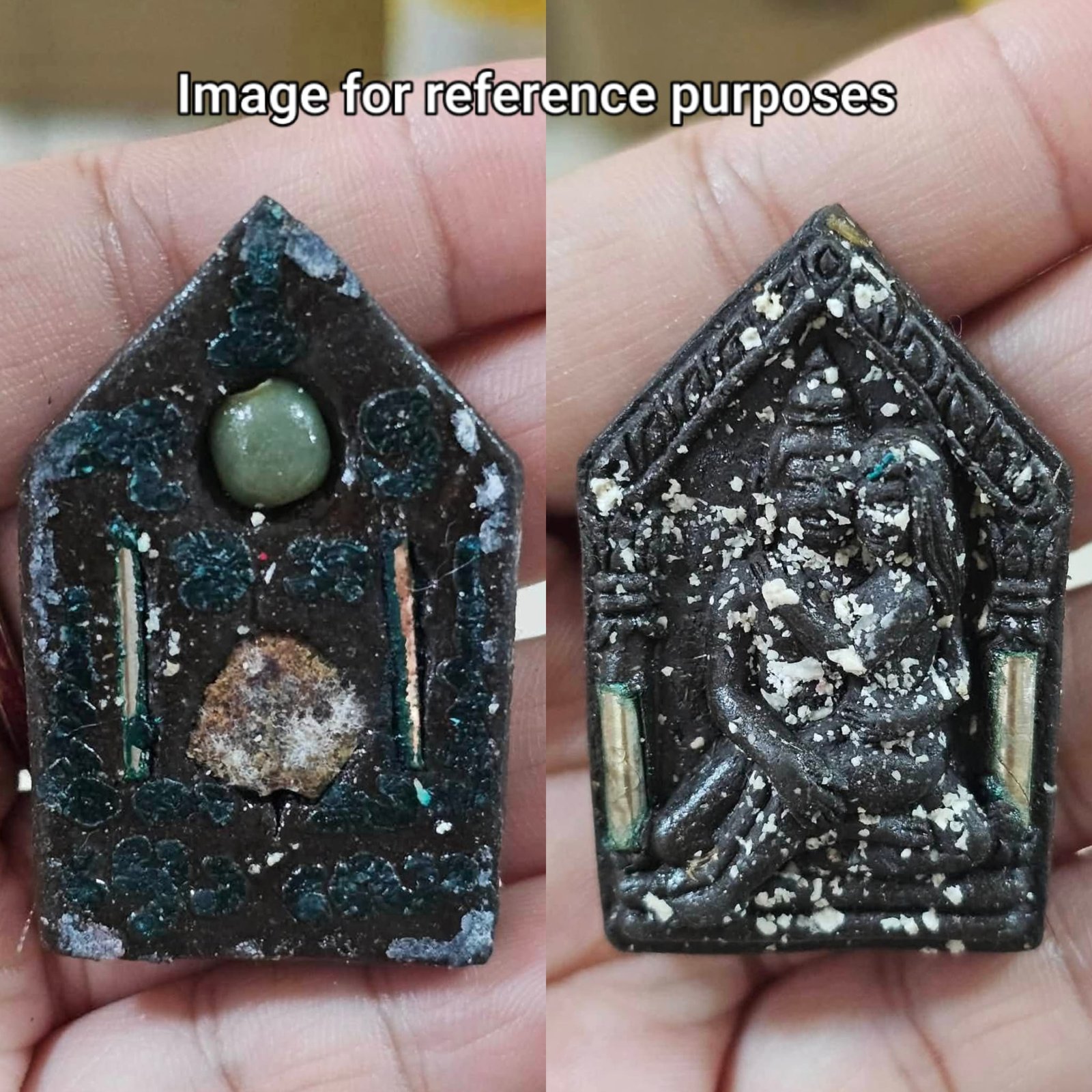 Reference showing the front and back materials of an Ajarn Nut Lukkok Khun Paen