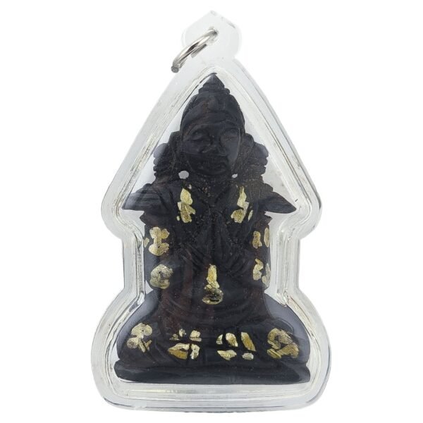 Front of Ajarn Nut Black Gold Wood Khun Paen VIP large version hand carved from Black Gold Wood