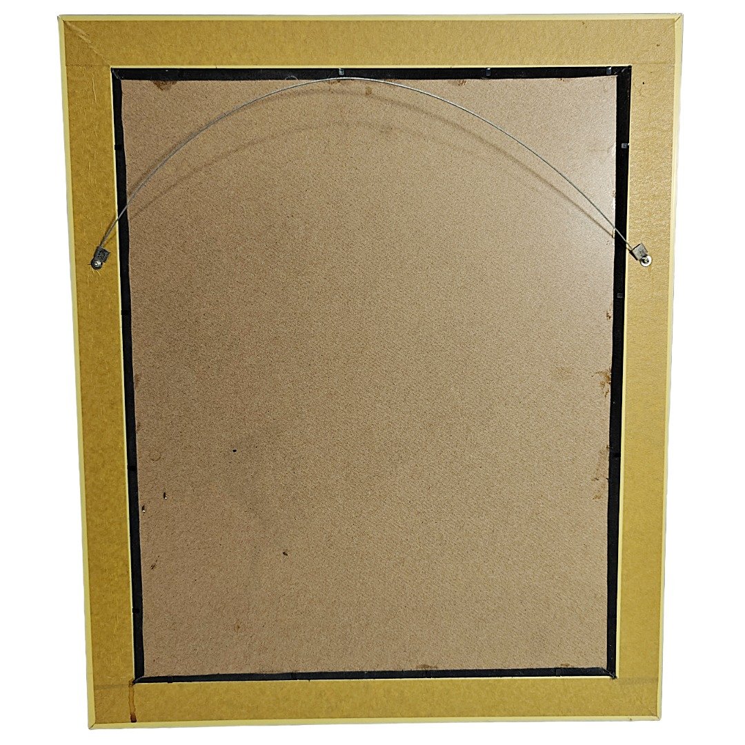 Rear view of Ajarn Tom's framed XL Phaya Yom phayant, showing the backing board, frame and hanging wire.