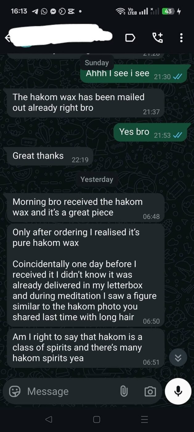 Customer excitedly shares receiving a 500-dollar commission and credits Hakom among the spiritual influences they believe helped.
