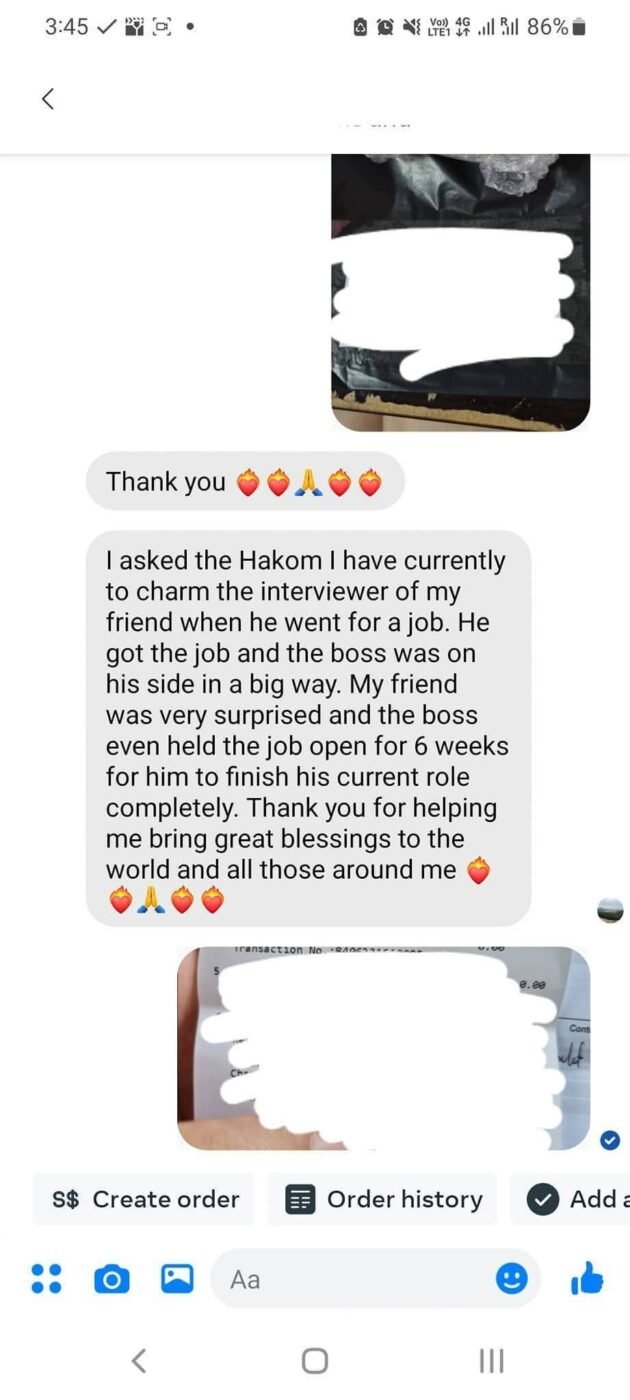Customer credits Hakom with helping a friend secure a job through favourable treatment during an interview, including a six-week wait before starting.